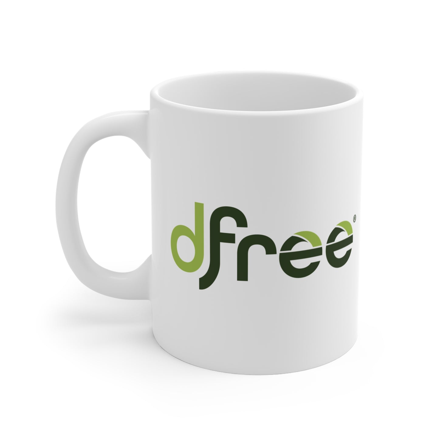 Green "dfree" 11oz Ceramic Coffee Cup